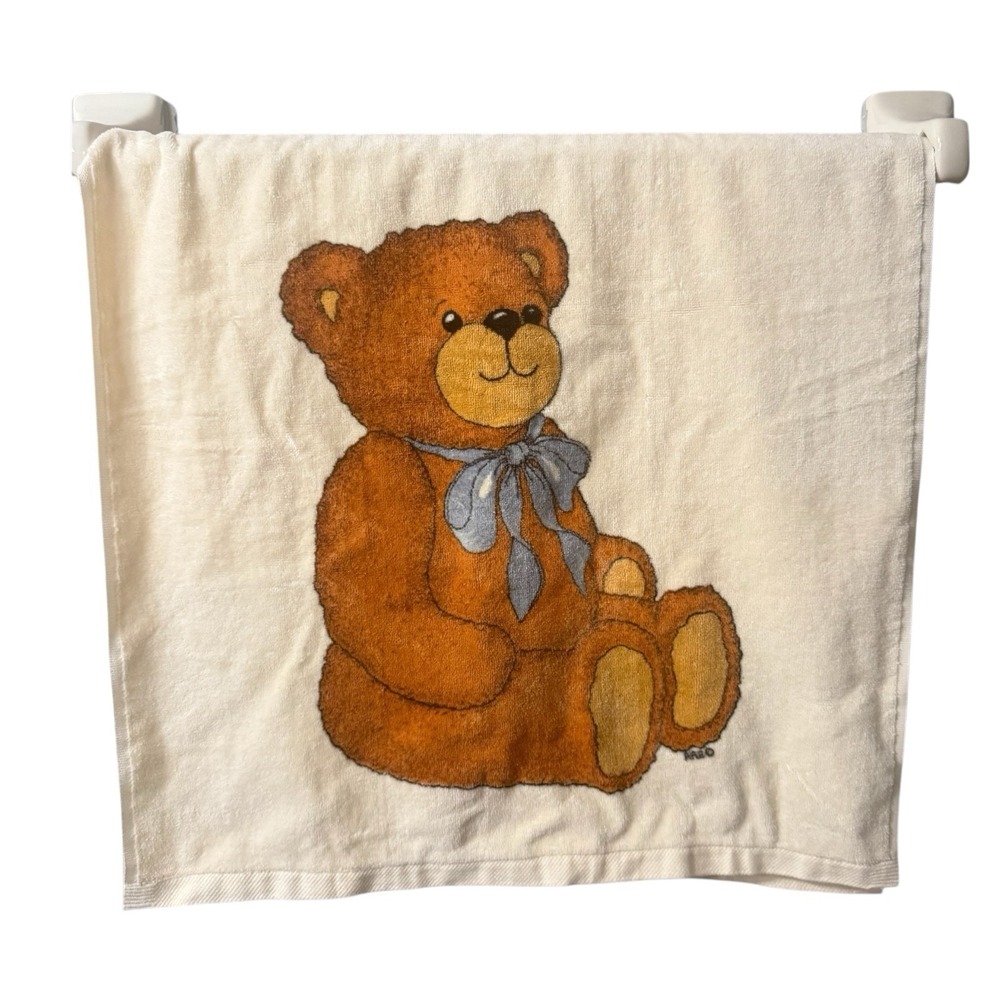 Vintage R.A Briggs Brown  Teddy Bear Bath Towel Set‎ NOS